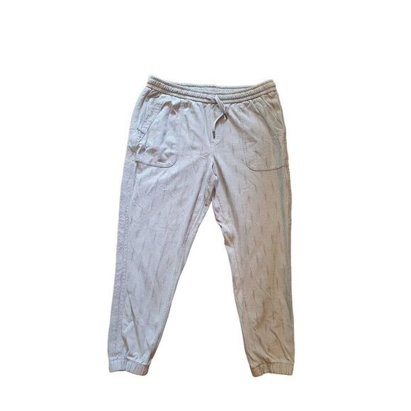 Athleta Joggers Women's 16 Grey Printed Farallon Cotton Drawstring Lounge Pant - Picture 3 of 6